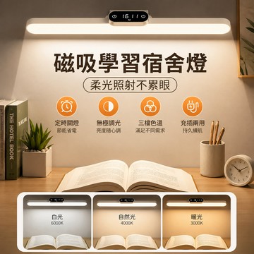 LED磁吸宿舍燈🎉LED燈 磁吸燈 閱讀燈 磁吸學習燈 宿舍燈 led床頭燈 充插兩用 磁吸閱讀燈 觸控燈 酷壁燈