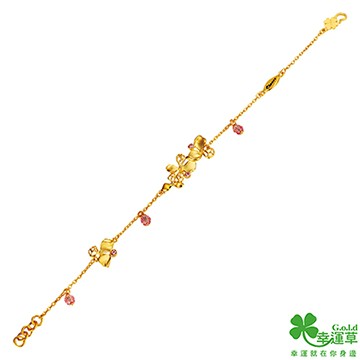 幸運草 百花爭妍黃金/水晶手鍊