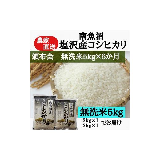 ふるさと納税 新潟県 南魚沼市 農家直送！令和5年産　南魚沼塩沢産コシヒカリ　無洗米５kｇ×6ヶ月