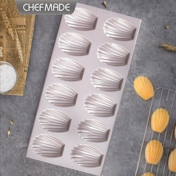 CHEFMAMDE學廚12連杯瑪德琳扇貝形貝殼蛋糕模烤箱烤盤家烘焙工具