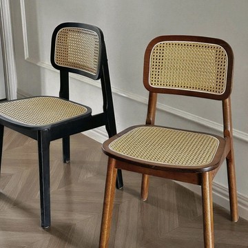 免運 餐椅 實木餐椅 實木中古餐椅家用法式簡約民宿休閑餐廳餐椅靠背椅子藤編椅餐桌椅 可開發票 全館五折 工廠現貨直銷 新品特價 z9092