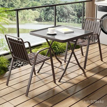 ??快速出貨?? 附發票 【免運 可開發票】戶外桌椅庭院花園室外露天陽臺休閒咖啡廳奶茶店防水防曬組閤折疊