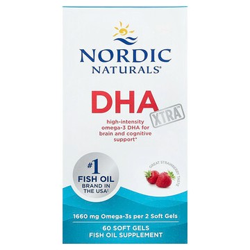 Nordic Naturals, DHA Xtra，草莓味，60 粒軟膠囊