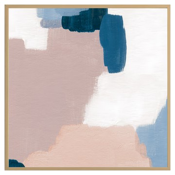 菠蘿選畫所 抽象畫色塊II 木色外框 北歐風  40 x 40cm