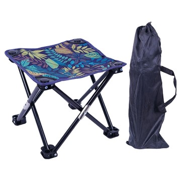 加厚金屬戶外摺疊椅 楓葉 + 收納包  藍色  1個