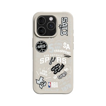 iPhone 16 Pro SolidX 貝殼灰 - NBA - 塗鴉系列-聖安東尼奧馬刺 San Antonio Spurs - Graffiti