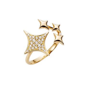 18K 寧靜星夜空鑽石戒指