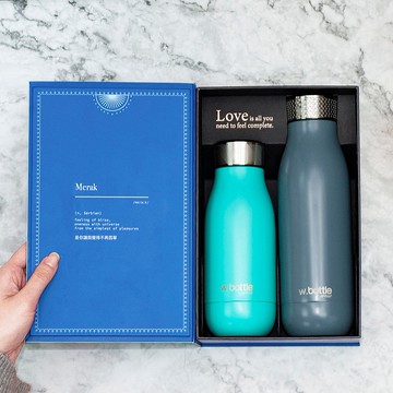 wbottle 保溫瓶情人節禮盒情侶禮物套裝304不銹鋼雙層真空泡茶杯