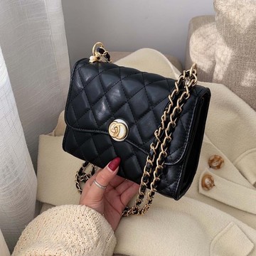 洋氣女包流行新款潮韓版百搭質感斜挎包菱格鏈條包時尚【林之舍】