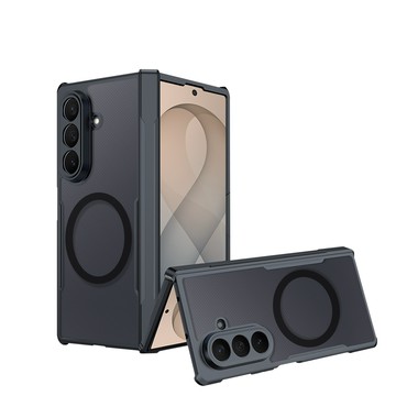 XUNDD 軍事防摔+自帶玻璃貼 三星 Galaxy Z Fold8 Ultra 鏡頭全包覆 摺疊磁吸手機殼(夜幕黑)