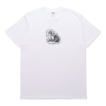 Supreme FW19 Week 17 Eat Me Tee Kitten Printing Short Sleeve Unisex White