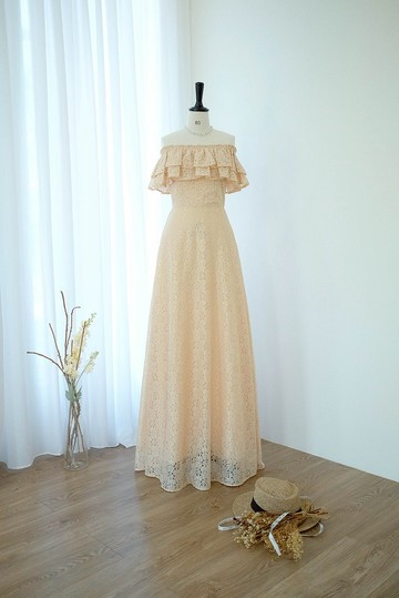 露肩洋裝、派對洋裝、伴娘服、蕾絲洋裝、長洋裝