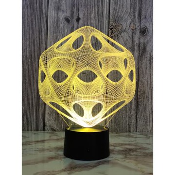 七彩變色小夜燈三維視覺臺燈家居客廳裝飾臺燈臥室床頭燈酒吧桌面