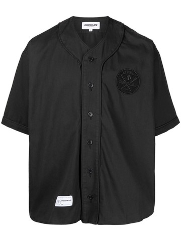 CHOCOOLATE - logo-patch baseball shirt - men - Cotton - M - Grey