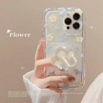ins小清新碎花適用蘋果16好看的手機殼iPhone16promax氣囊支架15pro小眾11女款13防摔14網紅16puls手機保護殼