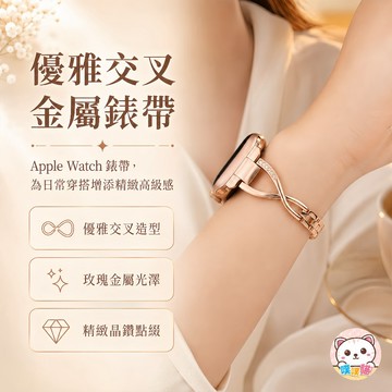 [輕奢顯瘦] apple watch s11錶帶 SE 3 Ultra 3 錶帶 蘋果錶帶 蘋果手錶錶帶 小香風X型錶帶