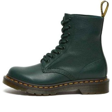 (WMNS) Dr. Martens 1460 Pascal Virginia waterproof Wear-resistant Mid Tops Martin boots Green