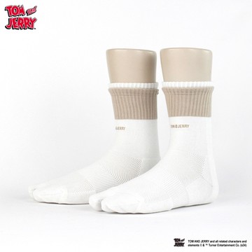 FOOTER【湯姆貓與傑利鼠】 分趾高筒襪-(TJ04-象牙白)