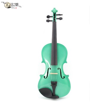 免運 現貨速發夾板綠色小提琴   椴木壓板學生琴  多色可選