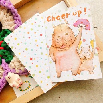 針線球 萬用卡片-Cheer up!