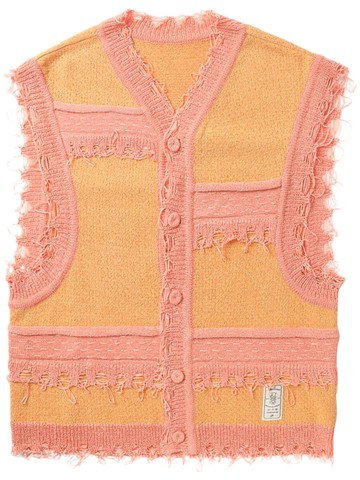 Ader Error - Sevra button-down knitted vest - women - Acrylic/Nylon - 1 - Orange