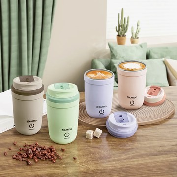 Kando 磁力攪拌杯 350ml 隨行杯 自動攪拌 316不鏽鋼 - 粉色+綠色