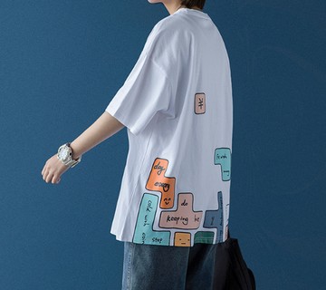 FINDSENSE X  男女 學生T恤百搭 圓領  短袖寬鬆T恤