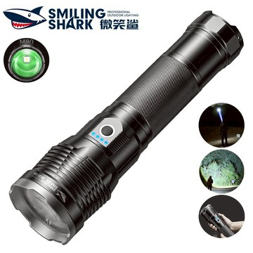 微笑鯊正品 SD5272 led大手電筒強光 M80 爆亮10000lm 6檔調焦 Type-C 超長續航 防水戶外露營