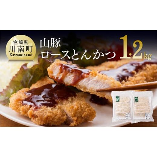 ふるさと納税 宮崎県 川南町 パン粉付きで揚げるだけ！山豚ロースとんかつ1.2kg(120ｇ×10枚)