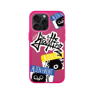 iPhone 15 Pro Max Clear 粉漾桃 - Graffiti / 街頭塗鴉 - 外星人出沒