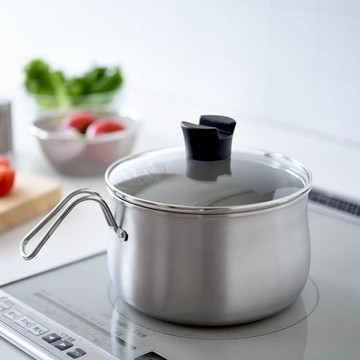 日本Arnest 不銹鋼三合一萬用料理鍋附瀝水藍、玻璃蓋19cm