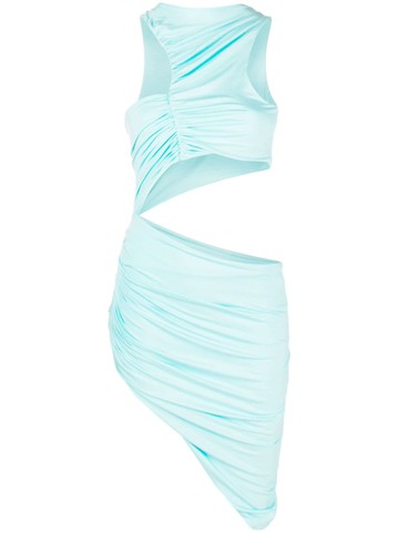 CONCEPTO - cut-out detail asymmetric minidress - women - Lycra/Viscose - XS - Blue