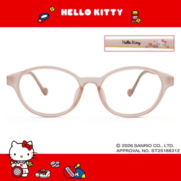 三麗鷗夢幻隊▪︎HELLO KITTY｜簡單樂趣 橢圓框眼鏡｜透霧粉