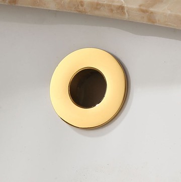 歐式金色全銅面盆溢水孔裝飾蓋洗臉盆溢水口仿古黑古配件溢水孔蓋