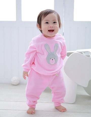 【Deux Filles 有機棉】棉絨上衣-粉紅純色