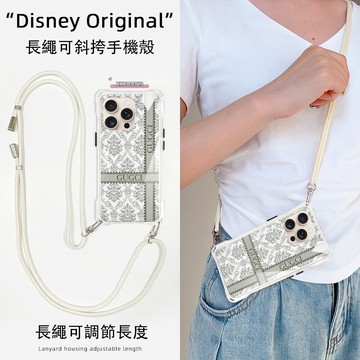 印花古馳白 雙鉤 斜背手機殼 iPhone16 15 14 13 12 XS 手機掛繩 斜背手機殼 側背手機殼