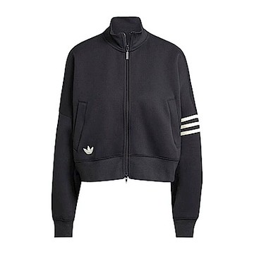 Adidas NEUCL Tracktop JI8495 女 立領外套 運動外套 休閒穿搭 雙向拉鍊 黑白