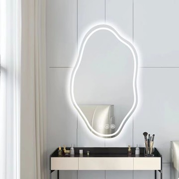 工廠現貨 免運 110v智能鏡 led鏡子 浴室鏡 發光鏡 帶燈鏡 掛鏡 鏡子智能浴室鏡防爆新款化妝鏡帶燈led異形不規則鏡子簡約ins衛浴特惠/開立發票 全館折扣 售後保障 j1216