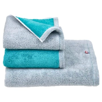 PRAIRIE DOG DAIRY 今治純棉翻轉色彩雙股紗半浴巾 34x120cm 日本製  湖綠灰  1條