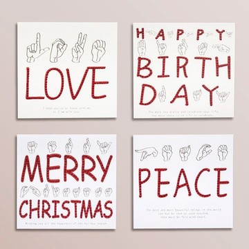 【GFSD】水鑽精品-手工賀卡-手語祝福卡