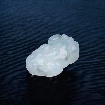 【招財神獸】飄綠花翡翠貔貅擺飾 | 天然緬甸玉翡翠A貨|送禮