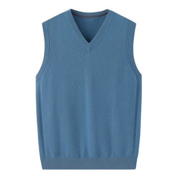 純山羊絨背心馬甲男V領大碼套頭秋冬寬松純色商務休閑坎肩E2832