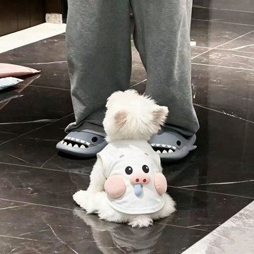新款寵物狗狗衣服背心可愛立體豬豬防髒防掉毛中小型犬衣服背心T