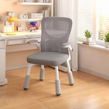 E家工廠  46公分成長學習椅 兒童升降椅 486-KC（白框灰網）