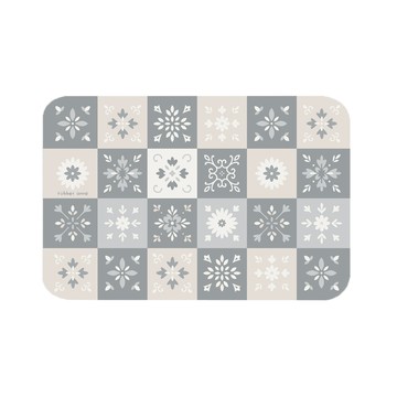 【rubber anne】頂吸 軟珪藻土吸水地墊 花璽 60x40cm 灰白序曲