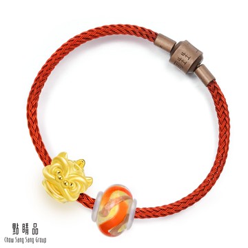 點睛品 Charme Murano Glass 醒獅 彩色琉璃黃金串珠手鍊