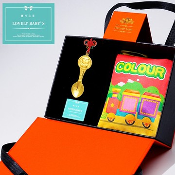 【童樂繪金飾】人生勝利組 金湯匙兒童黃金紅繩項鍊禮盒約重0.2錢