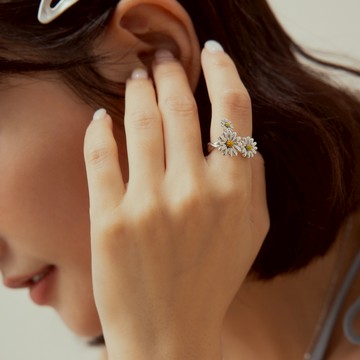 【BONNY&READ飾品】[Nina自訂款] 相伴小花戒指 / 2 size | 小花 開口戒 可微調 戒指 聯名款