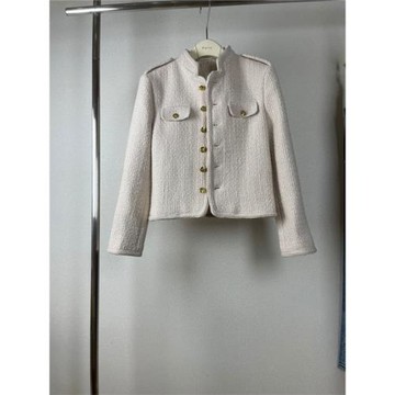 重磅Ce秋冬羊毛呢淡粉立領肩章香風小外套顯瘦氣質百搭