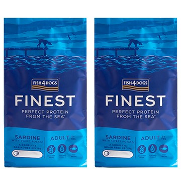 FISH4DOGS 成犬 無穀低敏沙丁魚乾飼料 原顆粒 外出包  海鮮  75g  2包